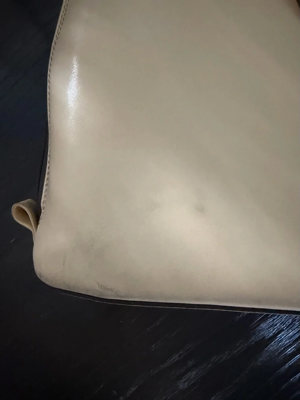 Vintage Jack Georges Milano Leather Laptop Tote Bag Buttercream Yellow